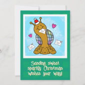 Cute Snail Disco Mail Christmas シーズンカード (正面)