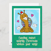 Cute Snail Disco Mail Christmas シーズンカード (正面/裏面)
