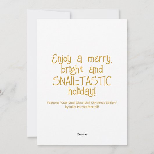 Cute Snail Disco Mail Christmas シーズンカード (裏面)
