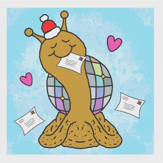Cute Snail Disco Mail Christmas Vinyl シール (正面)