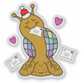 Cute Snail Disco Mail Christmas Vinyl Sticker シール (正面)