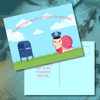 Cute Snail Mail Pen Pal Postcard ポストカード