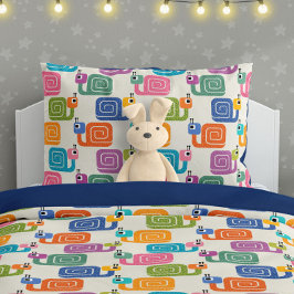 Cute Snail Pattern on Cream 枕カバー