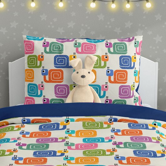 Cute Snail Pattern on Cream 枕カバー