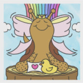 Cute Snail Pink Hair Ribbon Pretty Girl Smiles  シール (正面)