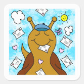 Cute Snail You've 得 Mail スクエアシール (正面)