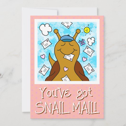 Cute Snail You've 得 Mail Greeting カード (正面)