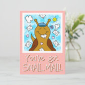 Cute Snail You've 得 Mail Greeting カード (スタンド正面)