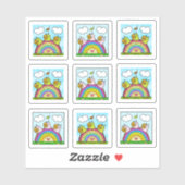 Cute Snails Rainbow Log Tiny Art Series シール (シート)