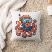 Cute Snorkeling Octopus - Ocean Explorer クッション (ブランケット)