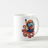 Cute Snorkeling Octopus - Ocean Explorer コーヒーマグカップ (正面右)