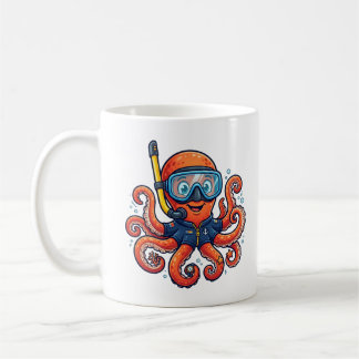 Cute Snorkeling Octopus - Ocean Explorer コーヒーマグカップ