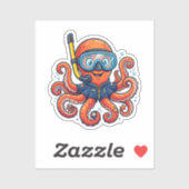 Cute Snorkeling Octopus - Ocean Explorer シール (シート)