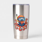 Cute Snorkeling Octopus - Ocean Explorer 保温保冷タンブラー (背面)