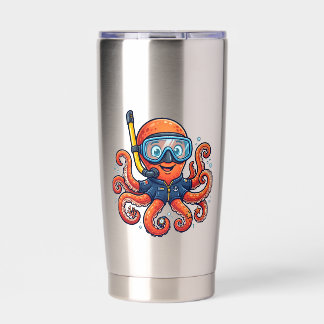 Cute Snorkeling Octopus - Ocean Explorer 保温保冷タンブラー