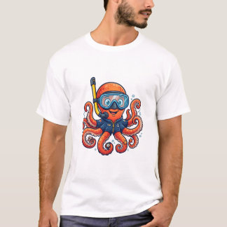 Cute Snorkeling Octopus - Ocean Explorer Tシャツ