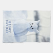 Cute Snow Cat Meowy Catmas Christmas Kitchen Towel キッチンタオル (横)