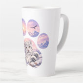 Cute Snow Leopard Paw Mountain Design カフェラテマグ (右アングル)