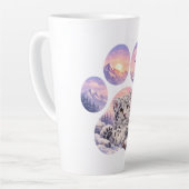 Cute Snow Leopard Paw Mountain Design カフェラテマグ (左アングル)