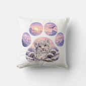 Cute Snow Leopard Paw Mountain Design クッション (正面)