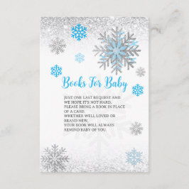 Cute Snowflake Blue & Silver Baby's Book Request  エンクロージャーカード