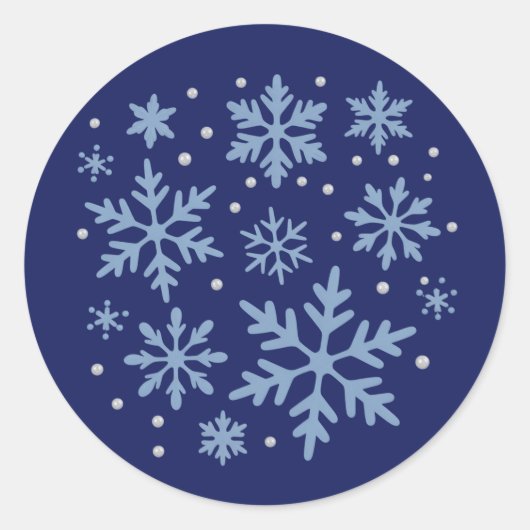 Cute Snowflake Christmas Winter Holiday Cozy Xmas  ラウンドシール (正面)