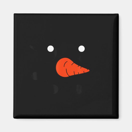 Cute Snowlady Snowman Face Christmas Matching Fami マグネット (正面)