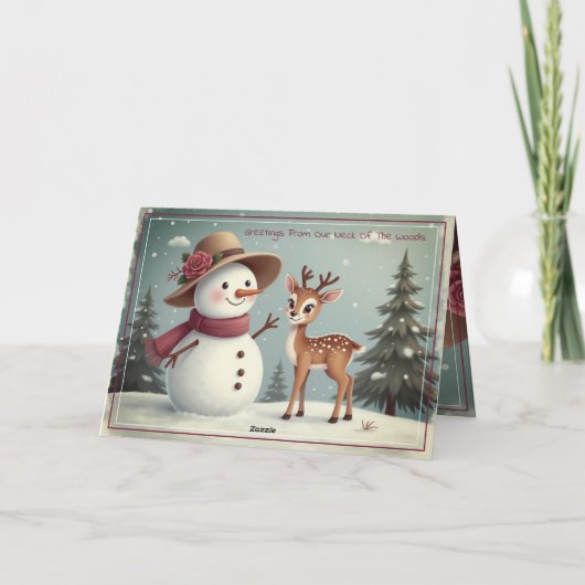 Cute Snowman And Deer シーズンカード (裏面)