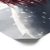 Cute Snowman and Reindeer Christmas Wall Art ポスター (角)