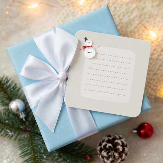 Cute Snowman Button Design Holiday Enclosure Card エンクロージャーカード