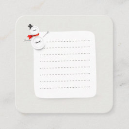 Cute Snowman Button Design Holiday Enclosure Card エンクロージャーカード