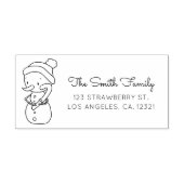 Cute Snowman Candy Cane Return Address ラバースタンプ (インプリント)