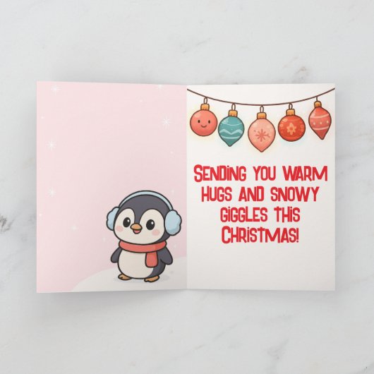 Cute Snowman Christmas カード (内部)