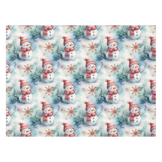 Cute Snowman Christmas テーブルクロス (正面(横))
