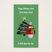 Cute Snowman Christmas Holiday Gift Card Tag (正面)
