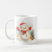 Cute Snowman Christmas Mug Wrap コーヒーマグカップ (左)