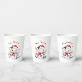 Cute Snowman Christmas Paper cup 紙コップ