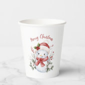 Cute Snowman Christmas Paper cup 紙コップ (正面)