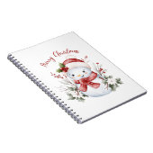 Cute Snowman Christmas Spiral Photo Notebook ノートブック (右側)