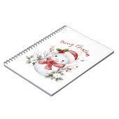 Cute Snowman Christmas Spiral Photo Notebook ノートブック (左側)