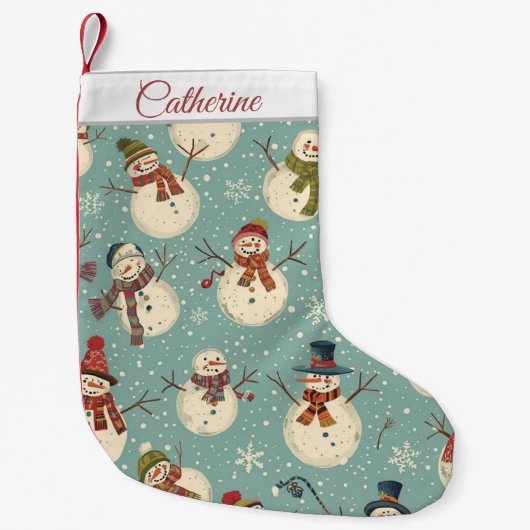 Cute Snowman Christmas Stocking スモールクリスマスストッキング (正面)