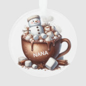 Cute Snowman Cocoa Design  オーナメント (裏面)