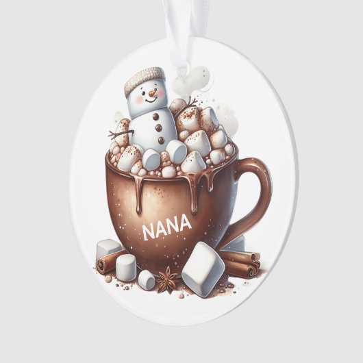 Cute Snowman Cocoa Design  オーナメント (正面)