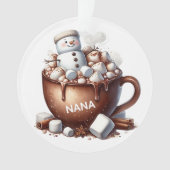 Cute Snowman Cocoa Design  オーナメント (正面)