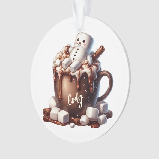 Cute Snowman Cocoa Design  オーナメント (正面)