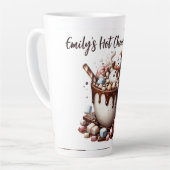 Cute Snowman Cocoa Design カフェラテマグ (左アングル)