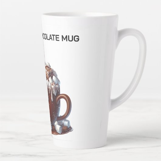 Cute Snowman Cocoa Design  カフェラテマグ (右)