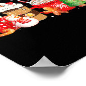 Cute Snowman Coffee Lover Latte Gingerbread Funny  ポスター (角)