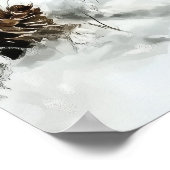 Cute Snowman Couple Christmas Wall Art ポスター (角)