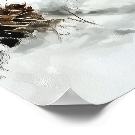 Cute Snowman Couple Christmas Wall Art ポスター (角)